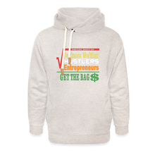 Load image into Gallery viewer, Focus on the BAG$ Shawl Collar Hoodie - heather oatmeal

